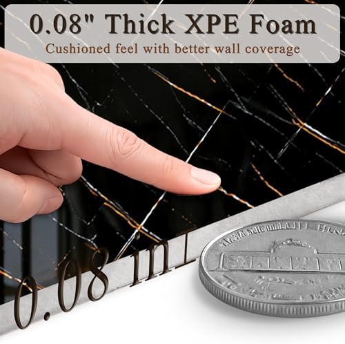 Black Gold Marble Peel and Stick Wallpaper, 47.2 x 118 in - Image 5