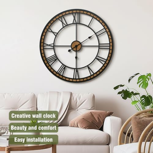 Micasso Oversized Wall Clock Decorative: 30 inch Farmhouse Battery Operated - Image 6