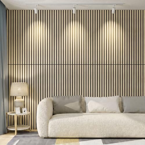 Wood Slat Acoustic Wall Panels, 4 Pack, 47.2 x 23.6 in - Image 7