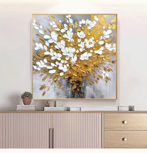 Large 3D Textured Framed Floral Wall Art by HUANGXUWEIYI