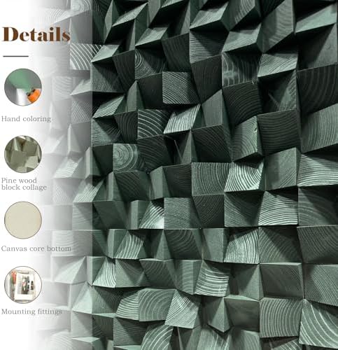 LIUZEYUE Extra Large Pine Wall Sculpture, Gradient Field, Faceted Pine Art - Image 3