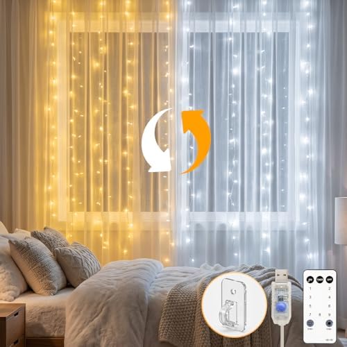 suddus Color Changing Curtain Lights, 200 Led Hanging Lights Outdoor, Fairy by SUDDUS