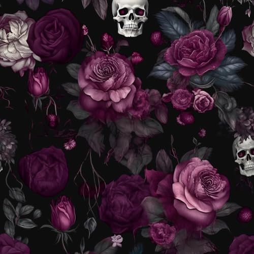 ILHIIOR Black Floral Peel and Stick Wallpaper 17.5 x 787 Inches by ILHIIOR