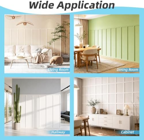 Art3d Premade Paintable Board and Batten Wainscoting Kit, 167.32 x 70.08 in - Image 7