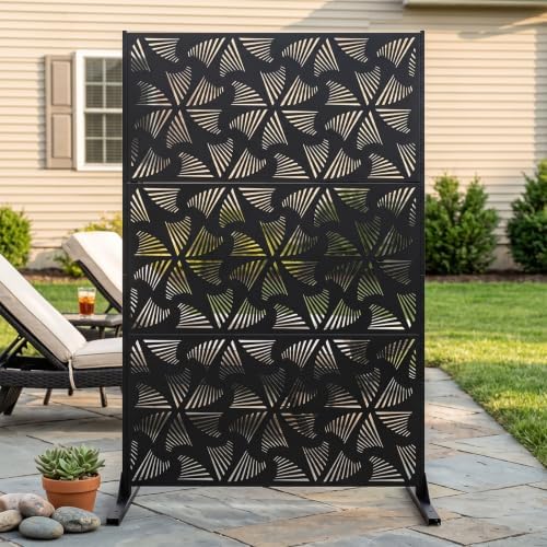 72in Metal Privacy Screen Outdoor Decorative Panel – Freestanding Rustproof by TALLYVERUS
