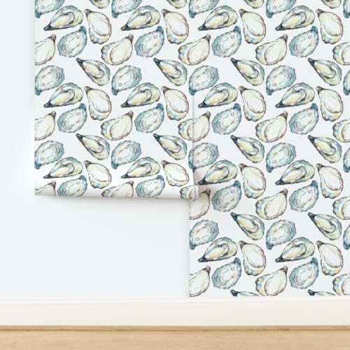 Spoonflower Coastal Watercolor Peel and Stick Wallpaper - Image 4
