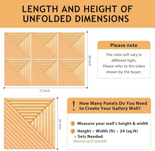 6 Pack Peel and Stick Wood Acoustic Wall Panels - Image 2