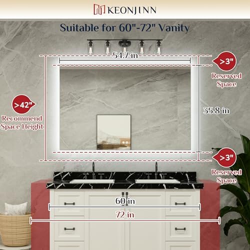 Keonjinn 55 x 36 LED Bathroom Mirror - Image 2