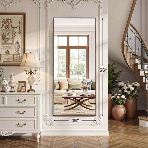 OLIXIS Black Full Length Mirror 15"x56" - Image 2