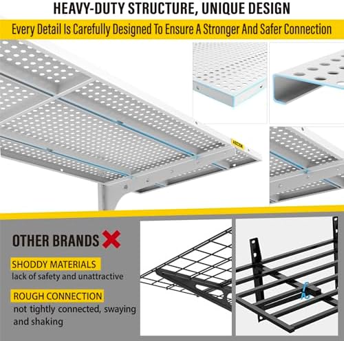 Aecxm 1pack×2 Tier 1.3x4ft Garage Shelving Wall Mounted, 260lbs Load - Image 5