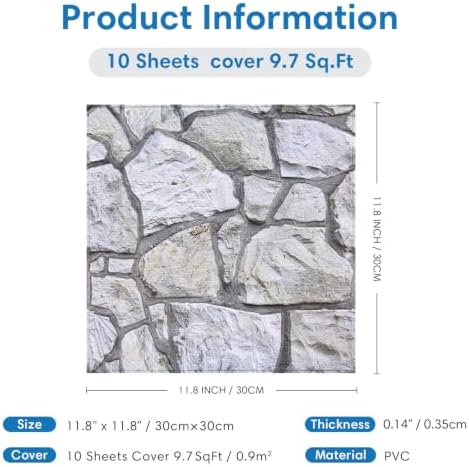 COMSTICKC 3D Faux Stone Wall Panels Peel and Stick - Image 5