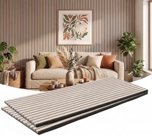 2 Pack Wood Slat Acoustic Panels, Decorative Sound Absorbing Wall Panels by HRYJ%EF%BC%9AFurnitureEssentials