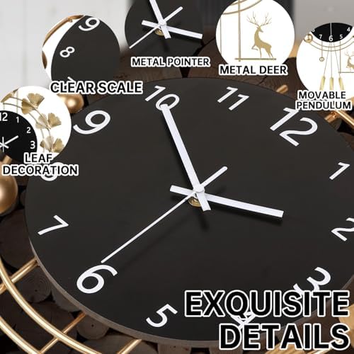 SIN&MI Large Wall Clocks for Living Room, Metal Wall Art Decoration, Silent Non - Image 2