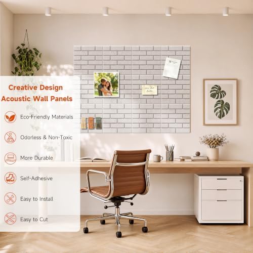 TO-TH Acoustic Panels Peel and Stick Decor Wall Panel 12 Pack, Light Camel - Image 4