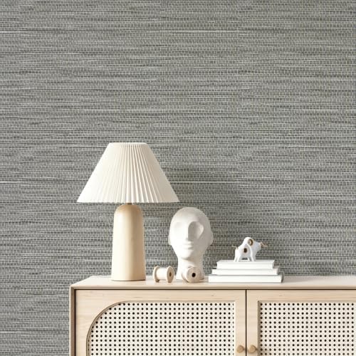 Grasscloth Peel and Stick Wallpaper Faux Linen 17.3in x 393.7in - Image 2