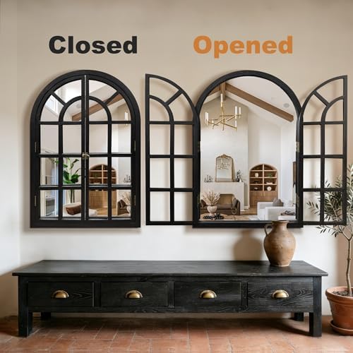 Arched Wall Mirror with Windowpane - Image 7