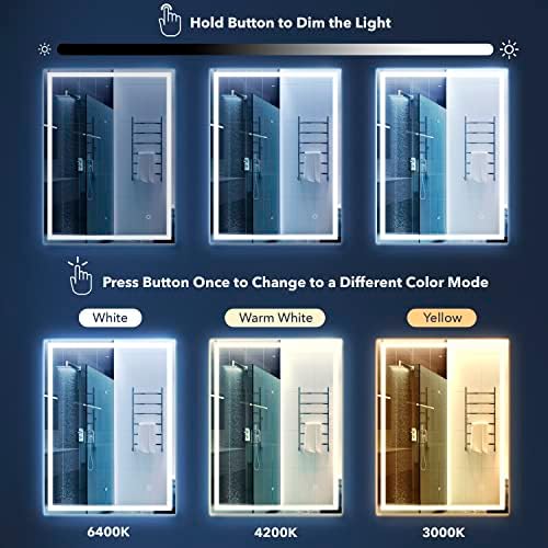 JONATHAN Y Pax LED Bathroom Vanity Mirror 40" x 36" Front Backlit - Image 5