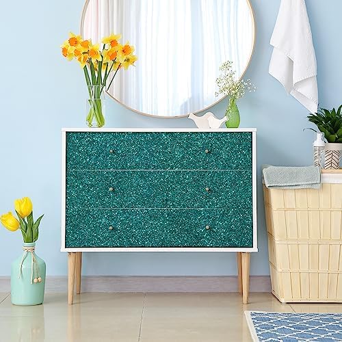 CHIHUT Teal Blue Glitter Wallpaper - Image 5