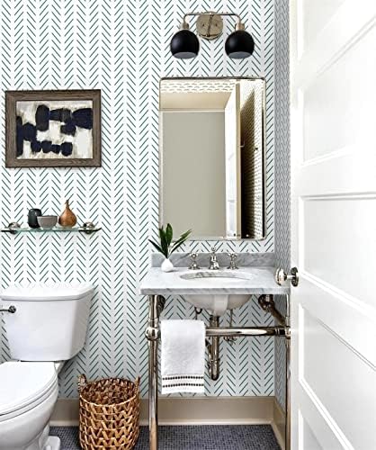 Orainege Green Peel and Stick Wallpaper Herringbone Contact Paper - Image 4