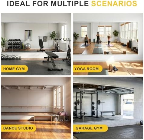 Home Gym Mirrors for Wall, 48”x28”x2 PCS Large Workout Mirrors for Home Gym - Image 6