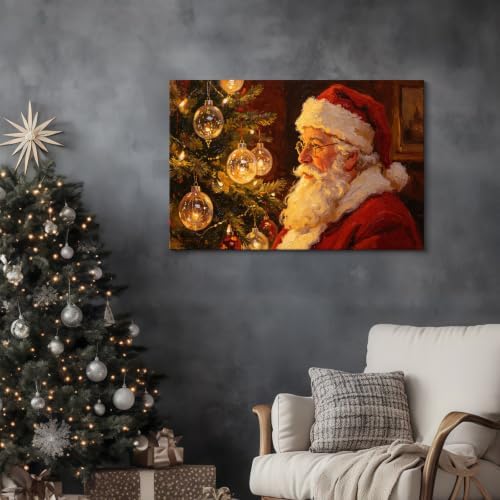 AVANT GARDE CANVAS Christmas Canvas Wall Art, Santa Claus Portrait Vintage - Image 3