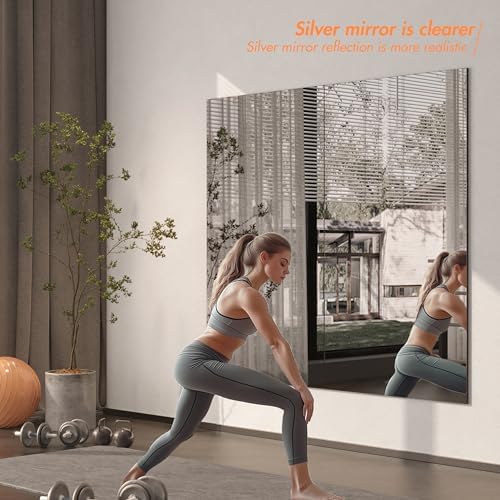 Hasipu 2 Pcs Home Gym Mirror, Large Full Length Frameless - Image 4