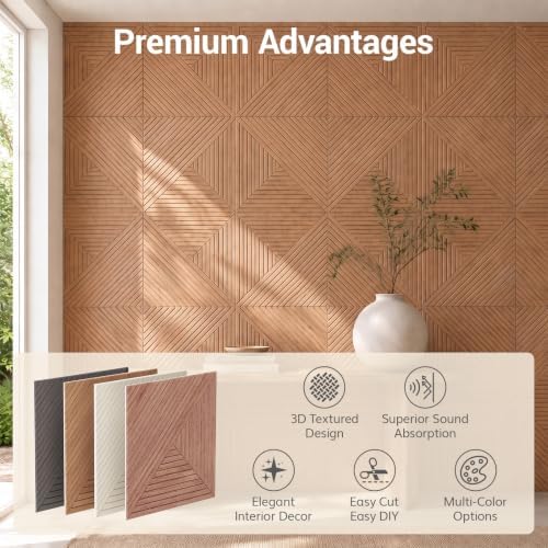 TONOR 6 Pack Acoustic Panels Peel and Stick, 23.6''x23.6''-23.25 sq.ft. - Image 7