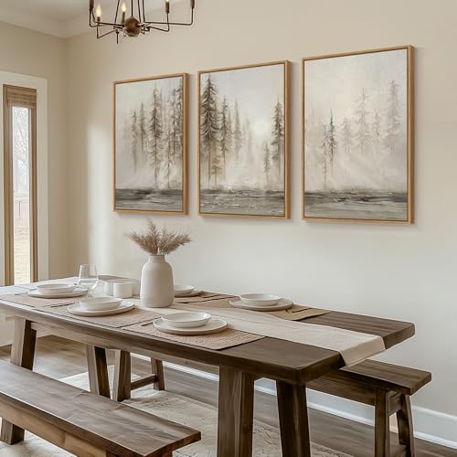 Large Framed Abstract Forest Landscape Wall Art - Image 2