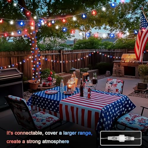 JMEXSUSS Connectable 33ft 100 LED Red White and Blue Lights Indoor Outdoor - Image 3