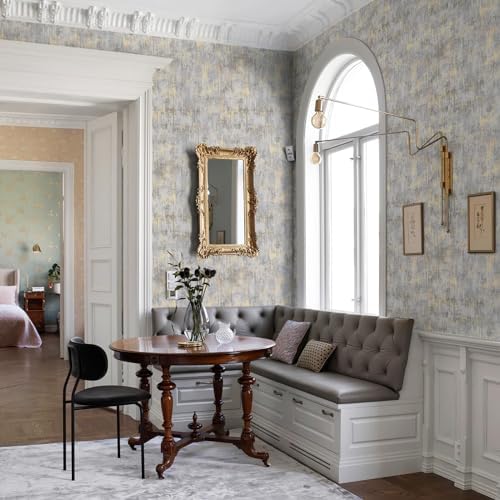 Metallic Textured Wallpaper Distressed Concrete Wallpaper 17.3in x 39.4ft - Image 6
