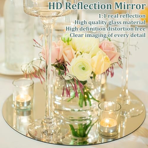 10 inch Glass Round Mirror Tile - Image 3