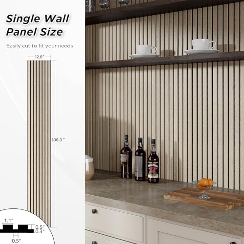 SMARTSTANDARD Acoustic Slat Wall Panels-4 Piece 106" x 12.6" - Image 3