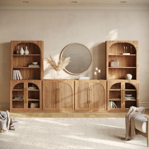 BELLEZE Jagger 130" Wall Unit 5-Piece Modular TV Stand - Image 5