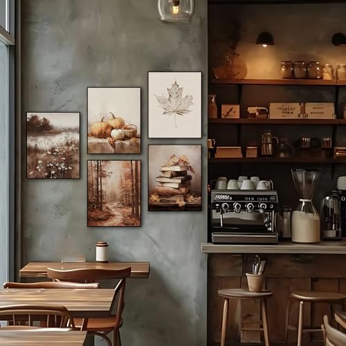Benjia 10Pcs 8x10 inch Fall Wall Art Prints, Retro Rustic Aesthetic Vintage - Image 6