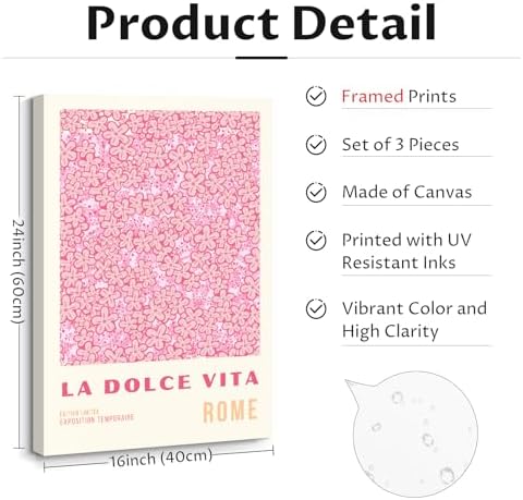 Pink Flower Market Wall Art Decor Aesthetic Abstract Canvas Floral Minimalist - Image 2