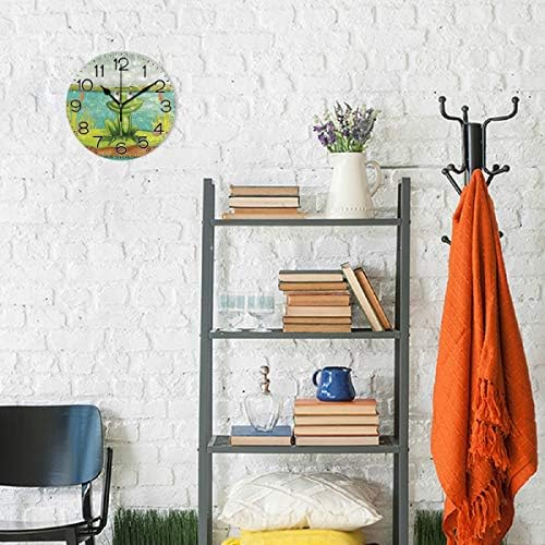 ALAZA Frog and Water Wall Clock Battery Operated Non Ticking Silent Quartz - Image 4
