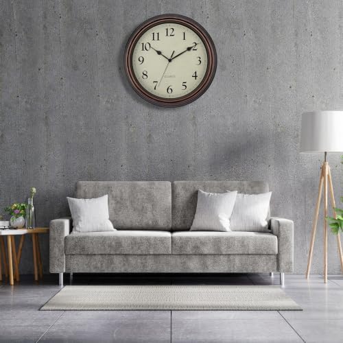 Retro Wall Clock Battery Operated Silent Clock 14" Bronze - Image 5