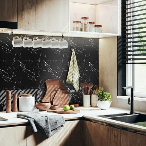 Vieshful 20pcs Peel and Stick Backsplash Tile，12"x12" Self Adhesive Marble Tile - Image 2