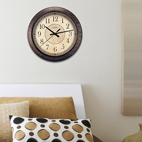 La Crosse 14” Savannah Brown Silent Sweep Quartz Glass Lens Clock - Image 6
