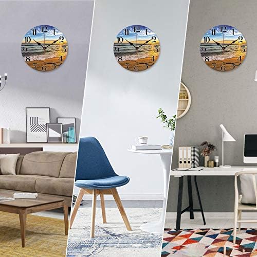 TAHEAT Beach Waves in The Sunset Wall Clock, Silent Non Ticking Battery - Image 6