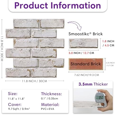 3D Faux Brick Wall Panels Peel and Stick, Designed - Image 3