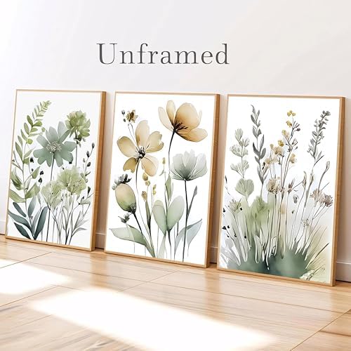 tgguytiy Sage Green Botanical Posters Set of 3 – Boho Floral Wall Art Prints - Image 5