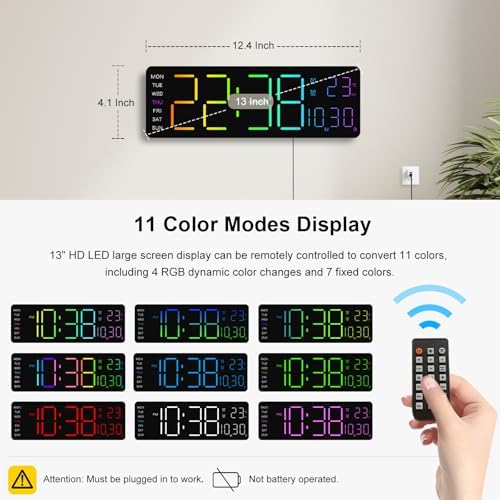 JoFomp LED Digital Clock Large Display - Image 2