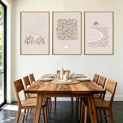 LAATOZ Large Christian Wall Art Framed Neutral Canvas Painting, Jesus Boho - Image 2