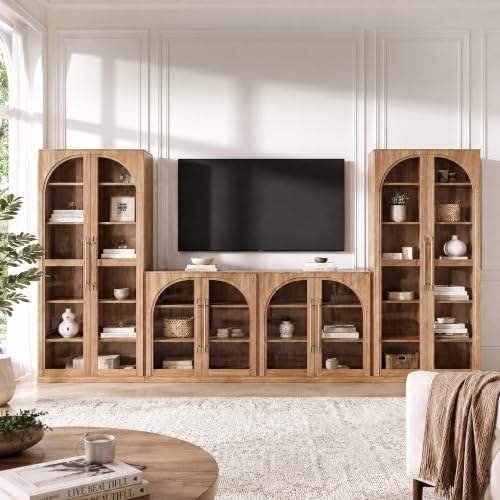 BELLEZE Jagger 128" Wall Unit 4-Piece Modular TV Stand by BELLEZE