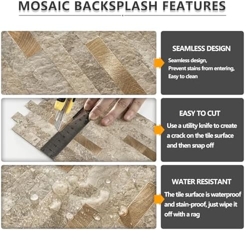 STICKGOO 2 Sheets Peel and Stick Backsplash Tile, Stick on Backsplash - Image 4