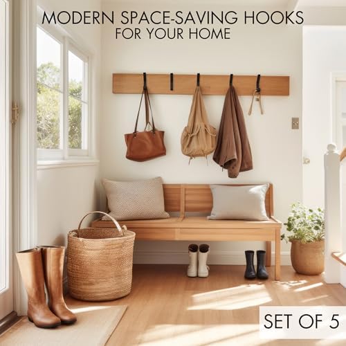 Decorative Coat Hooks Set of 5 for Wall Mount - Image 2