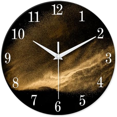 Black and Glod Wall Clock Battery Operated 16 Inch by Constantplanet%E6%97%97%E8%88%B0%E5%BA%97