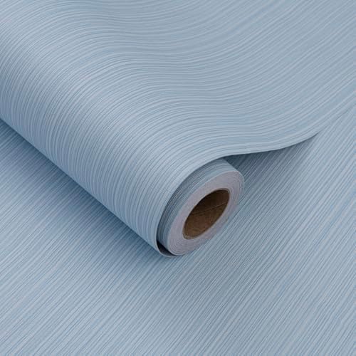 Light Blue Grasscloth Peel and Stick Wallpaper Linen 24"x394" by HyunHome