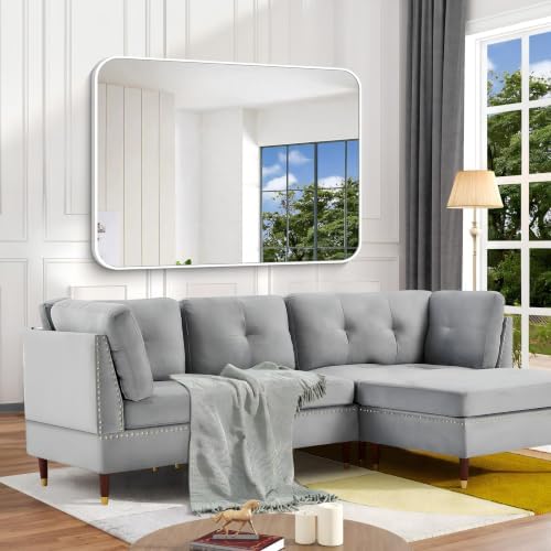 BONEWEI White Bathroom Mirror, 55x36 inch Wall Mirror - Image 2
